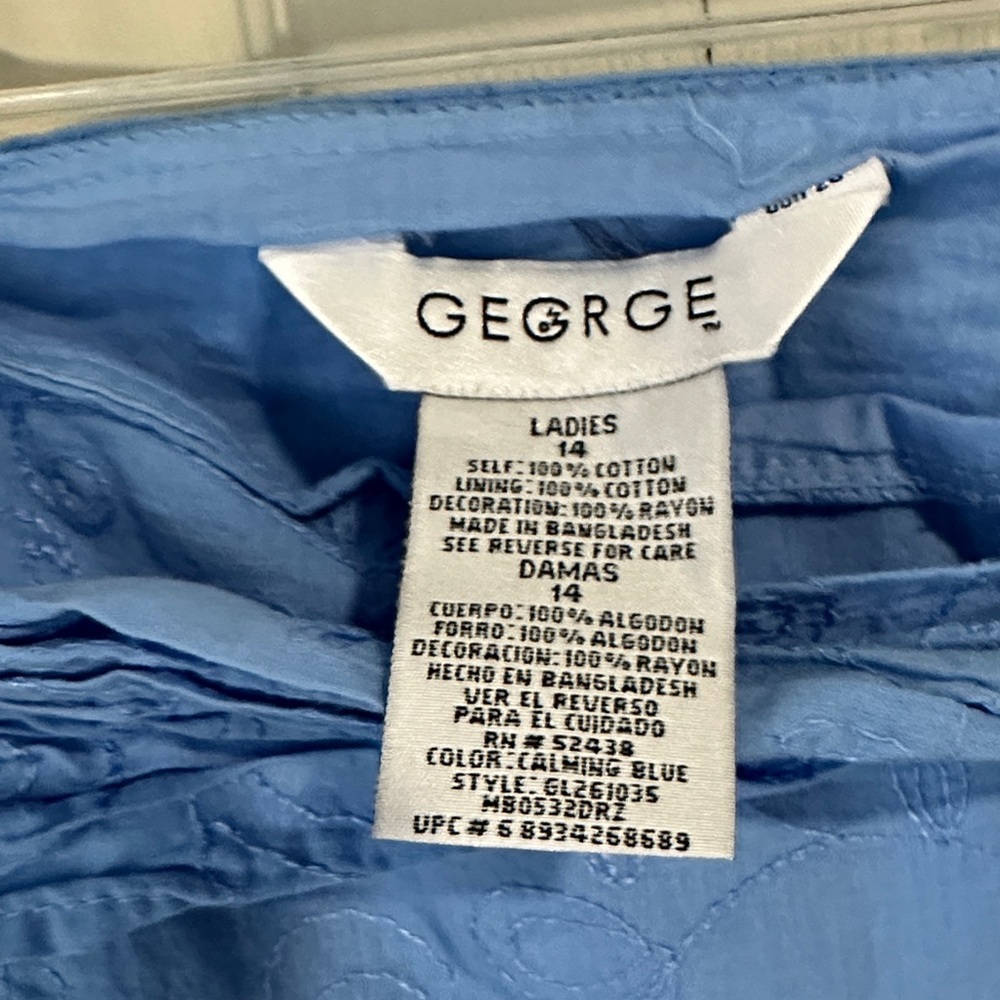 George Light Blue A-Line Skirt size 14 lined - Picture 2 of 3